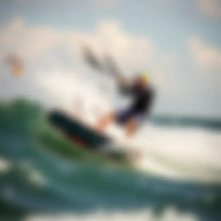 An action shot of a rider using the 2014 Slingshot kite in dynamic conditions.