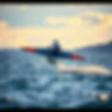 Beginner wing foiler gracefully gliding over water