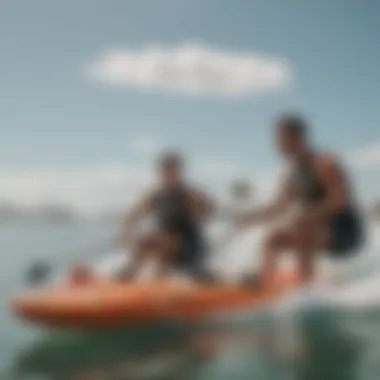 A group of friends enjoying a water sports adventure in Progreso