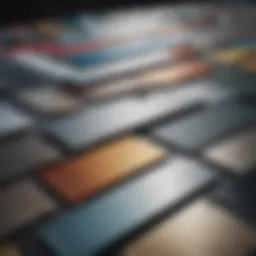 Diverse types of foil boards arranged for comparison