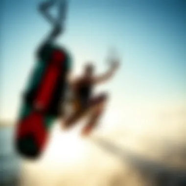 Exciting Kiteboarding Action Kiteboarding action shot on a windy day in Georgia's coastline.