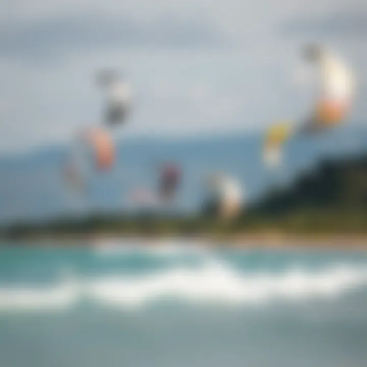 A serene beach environment ideal for kiteboarding