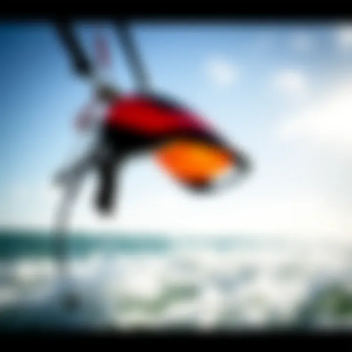 High-Quality Kiteboarding Gear A close-up of high-quality kiteboarding gear