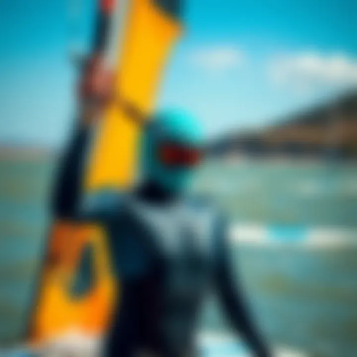 Kiteboarder Fit and Design Showcase Kiteboarder showcasing wetsuit fit and design