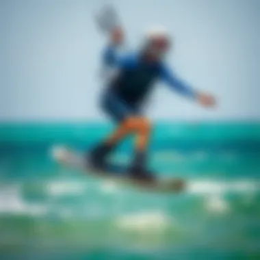 Enhanced Agility with Toe Split Boots Kiteboarder demonstrating agility while wearing toe split boots