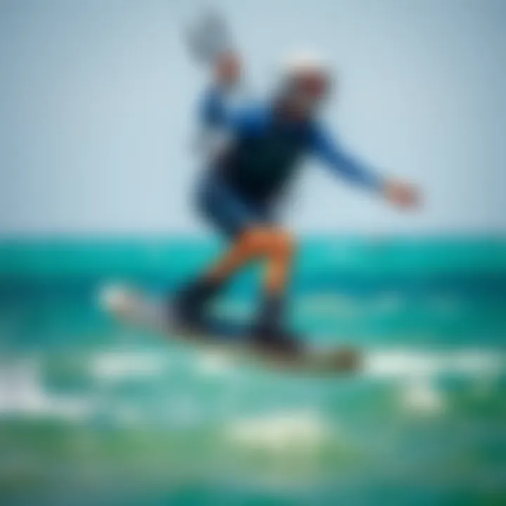 Enhanced Agility with Toe Split Boots Kiteboarder demonstrating agility while wearing toe split boots