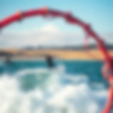 A panoramic view of Boundary Bay showcasing kiteboarders in action against the backdrop of the shoreline