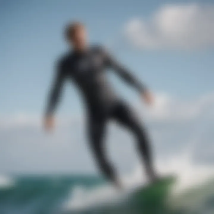 A kiteboarder wearing a well-fitted wetsuit in action