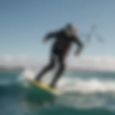 Kiteboarder maneuvering the Cabrinha Drifter in dynamic winds