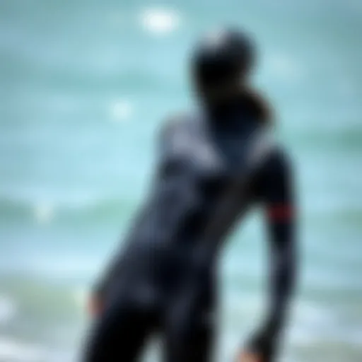 Illustration of a well-fitted wetsuit designed for easy entry