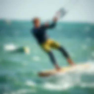 Kiteboarding in a Comfort-Focused Wetsuit Kiteboarder in action with an easy-to-wear wetsuit