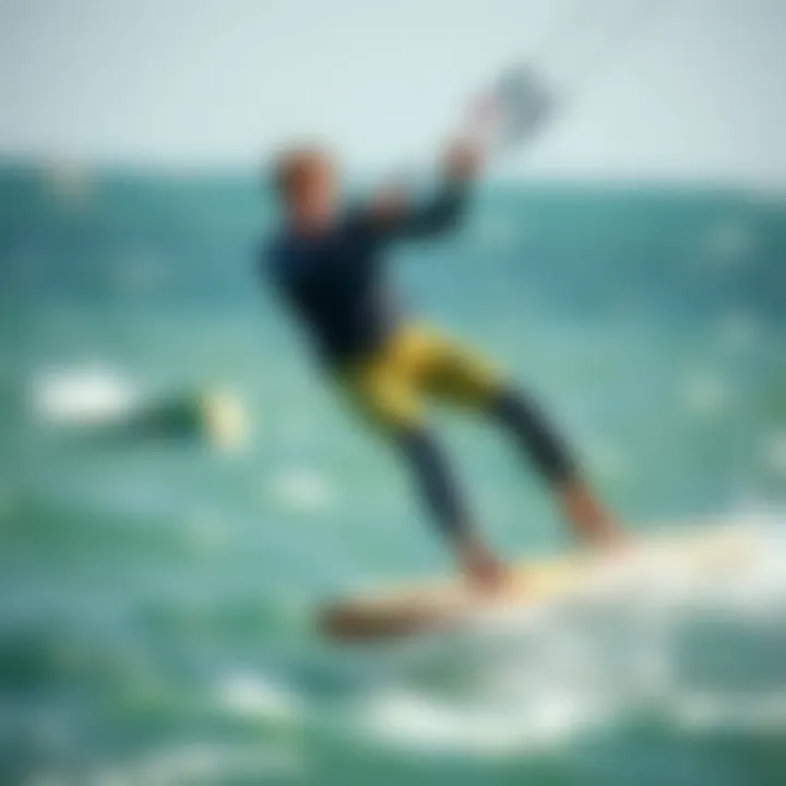 Kiteboarding in a Comfort-Focused Wetsuit Kiteboarder in action with an easy-to-wear wetsuit