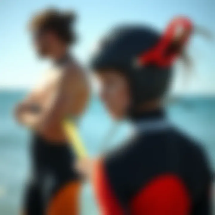 An individual measuring their body to find the right wetsuit fit for optimal performance.