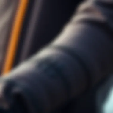 Close-up of a wetsuit's material and stitching, highlighting quality and durability.