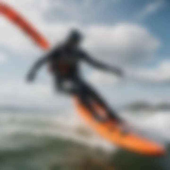 Close-up of essential kiteboarding equipment