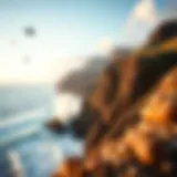 A breathtaking view of Cold Hawaii's coastline during kiteboarding season