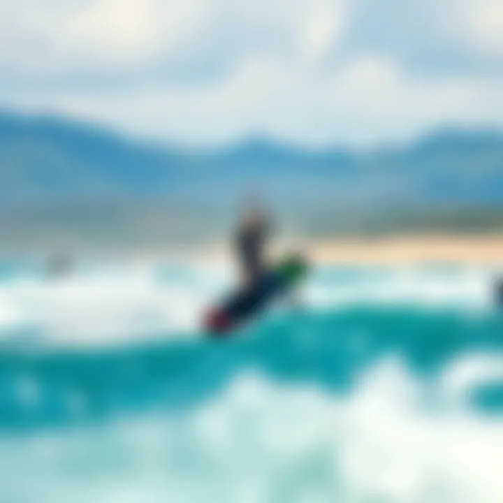 Kiteboarders enjoying the perfect wind and wave conditions at Cold Hawaii