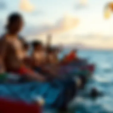 A vibrant kiteboarding event showcasing the local culture and community spirit