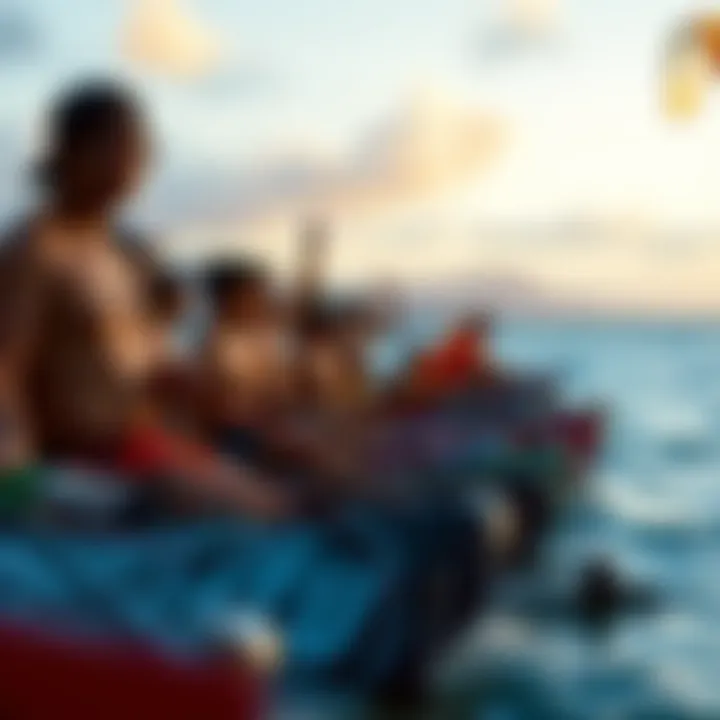 A vibrant kiteboarding event showcasing the local culture and community spirit