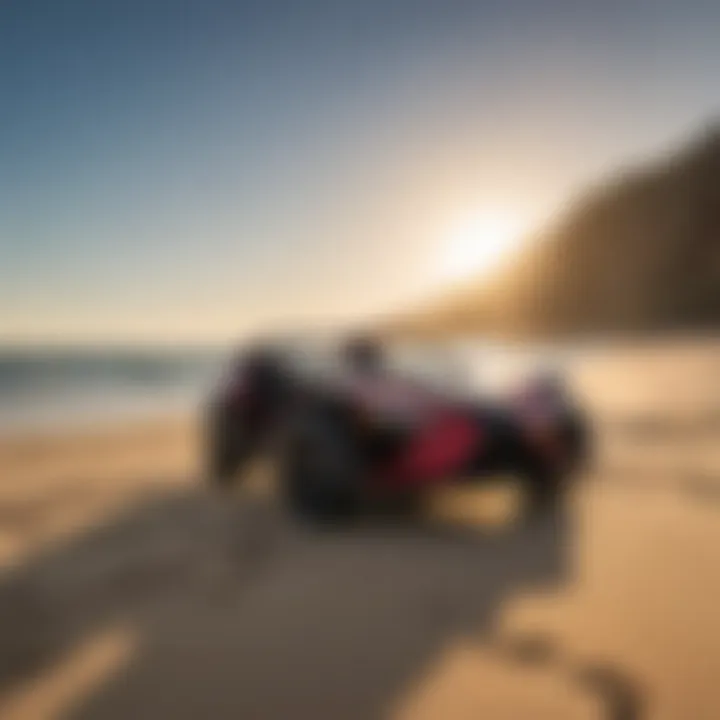 User enjoying the Slingshot GT on a beautiful beach setting