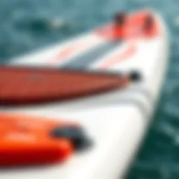 Close-up of hydro surf board design showcasing unique contours and features