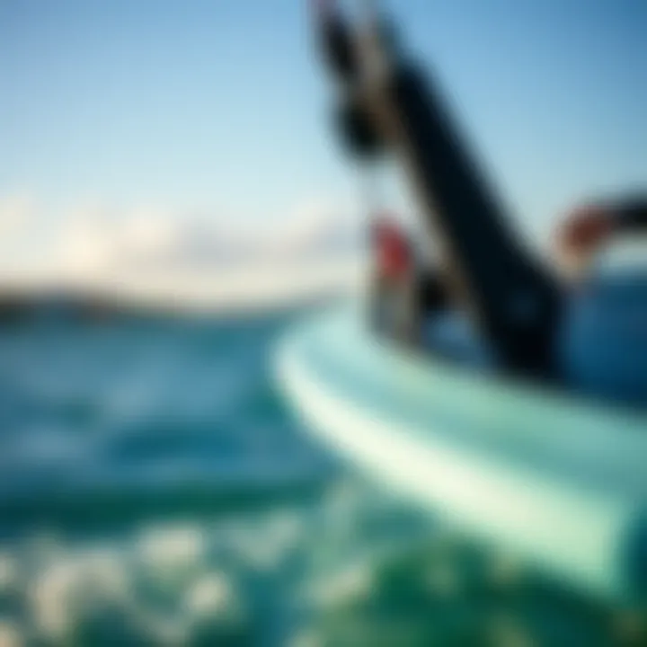 Close-up of key features of the 2014 Slingshot kiteboard