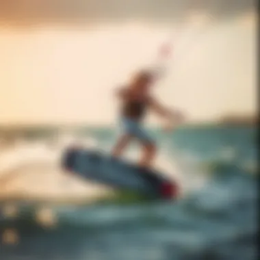 Action shot showcasing the performance of the kiteboard