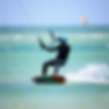 Kiteboarder in action wearing a 4mm wetsuit on water