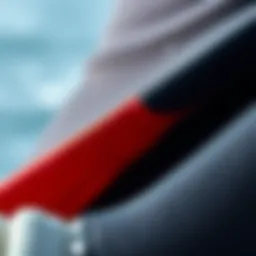 Close-up of wetsuit material showcasing texture and flexibility