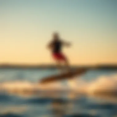 Riding the Fliteboard on Water Enthusiast riding a Fliteboard on the water