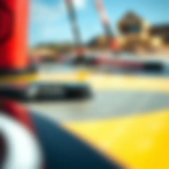 Close-up view of a high-performance foil board highlighting its construction