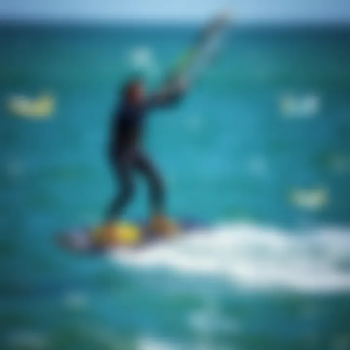 Expert rider demonstrating advanced foiling techniques on a Cabrinha foil board