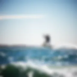 Kiteboarder gliding gracefully across the water