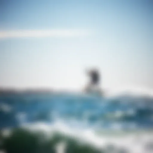 Kiteboarder gliding gracefully across the water