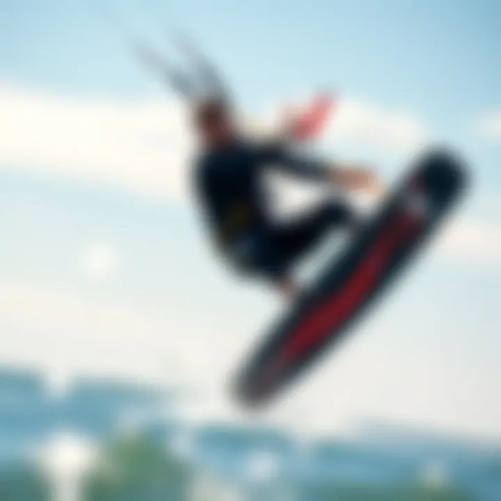 Experienced kiteboarder performing tricks with a foil
