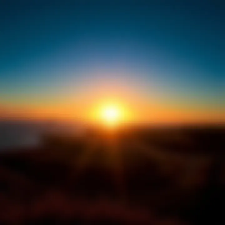 Panoramic view of a picturesque kiteboarding location at sunset