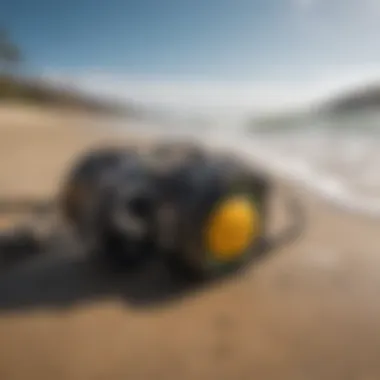 Kitesurfing equipment laid out for a lesson