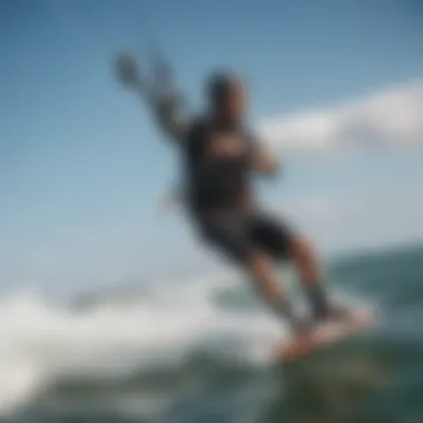 Kiteboarder navigating the waves with Slingshot gear