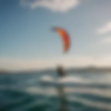 High-quality Slingshot kite airborne above the water