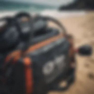 Surf Gear Bag Materials Materials used in surf gear bags emphasizing strength and lightweight design