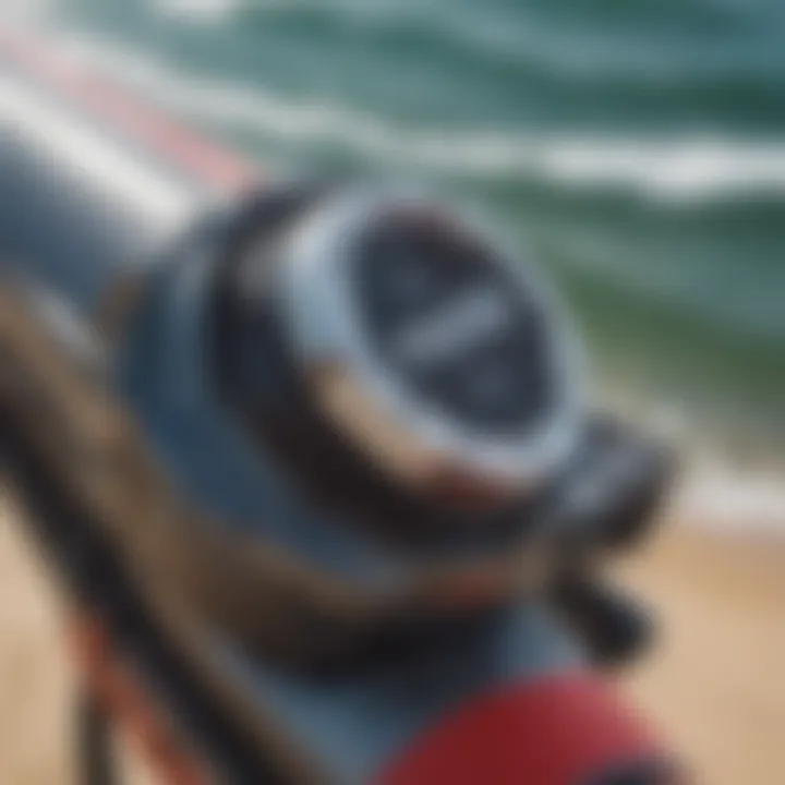 Close-up of the wmfg kiteboard pump features