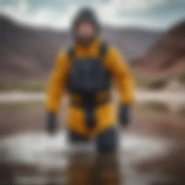 Detailed view of the Crewsaver Atacama Sport Drysuit showcasing fabric technology