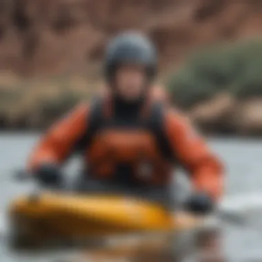 The Crewsaver Atacama Sport Drysuit in action during kayaking