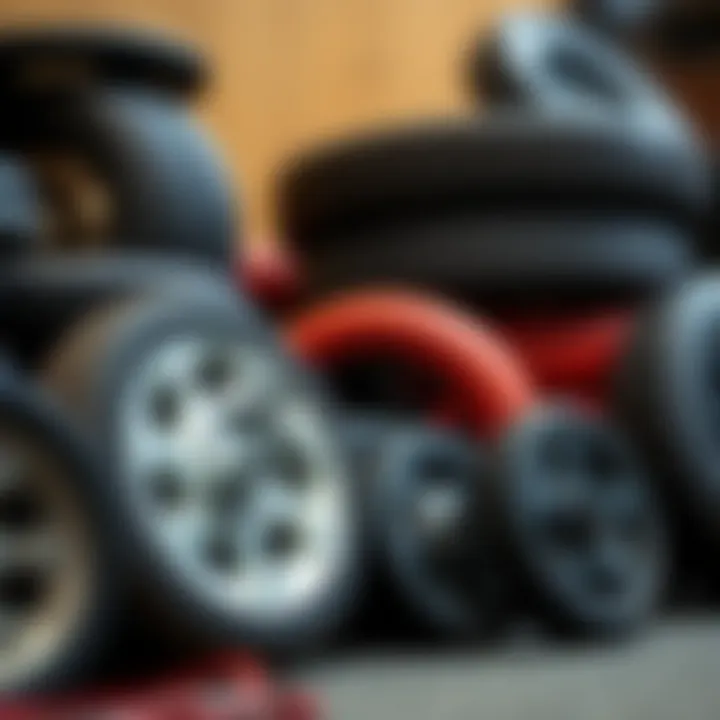 Different types of replacement wheels suitable for Dakine luggage