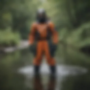 Drysuit in a natural water setting