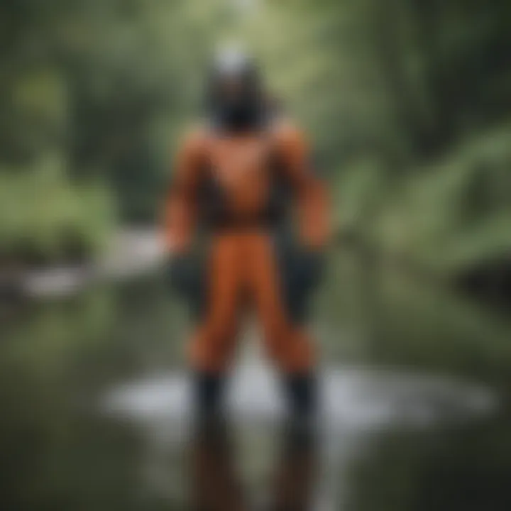 Drysuit in a natural water setting