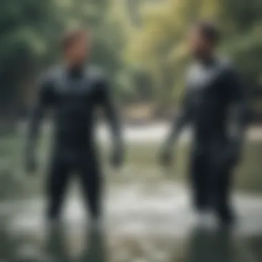 Water Sports with Wet Suits Diverse water sports utilizing wet suits
