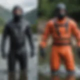 Comparison of dry suit and wet suit materials