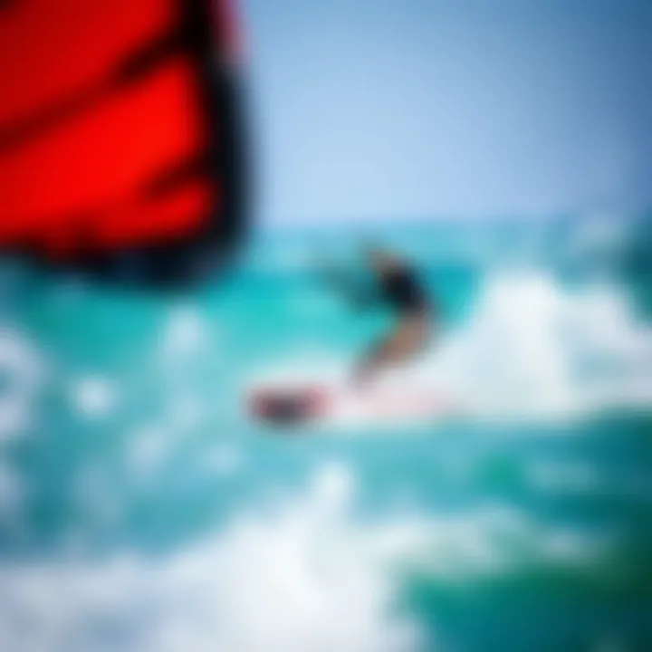 Dynamic Performance of Duotone Kiteboards Kiteboard in action on vibrant waters