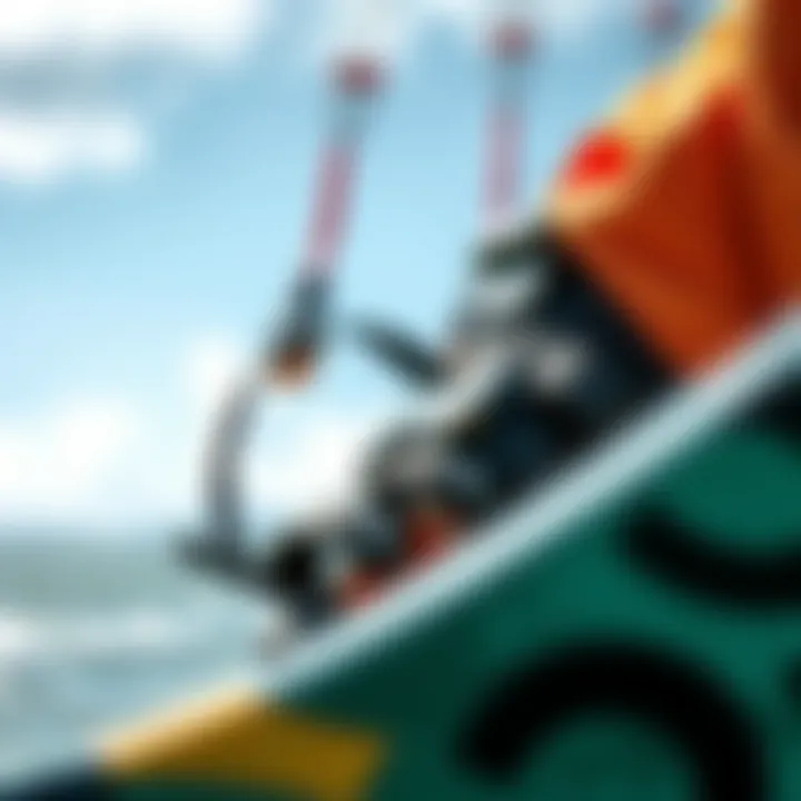 Close-up of kiteboard gear showcasing advanced features